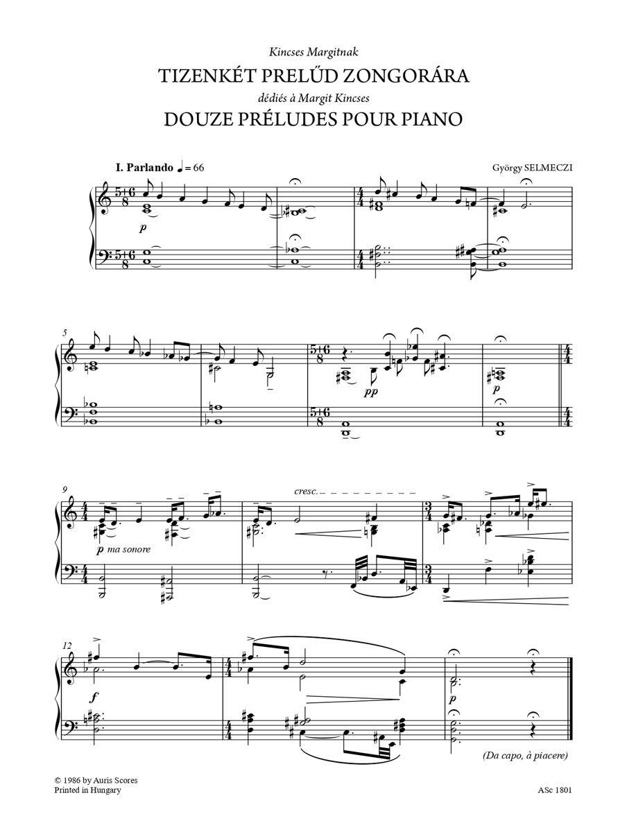 Zongoradarabok / Pièces pour piano