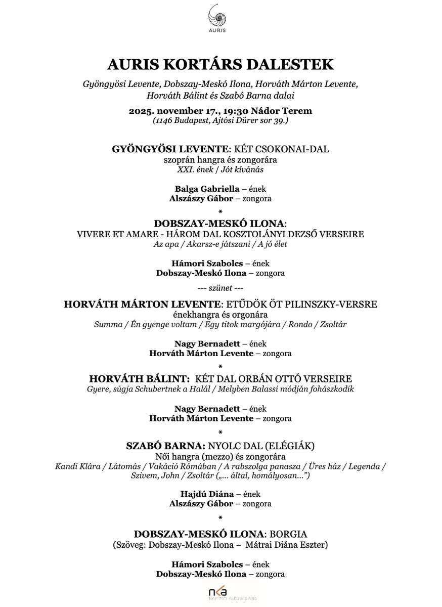 Auris Contemporary Song Events